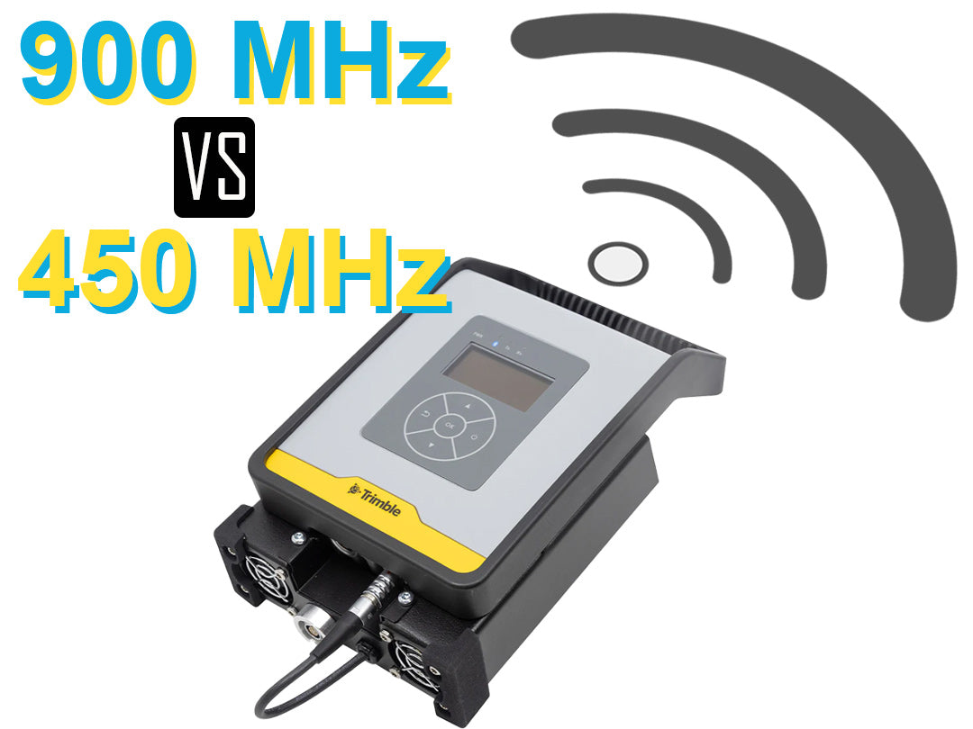 Positioning Solutions compares Trimble 900 MHz radios versus 450 MHz radios