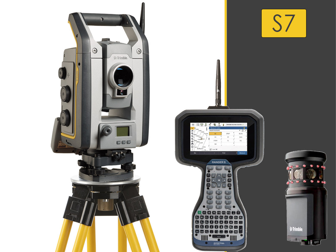Trimble S7 total station package with Ranger 5 and active prism from Positioning Solutions