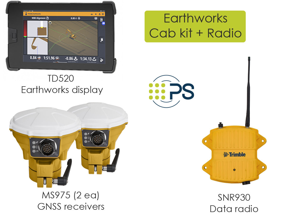Trimble Earthworks for Excavators (HEX) Cab kit plus radio, TD520, MS975, SNR930