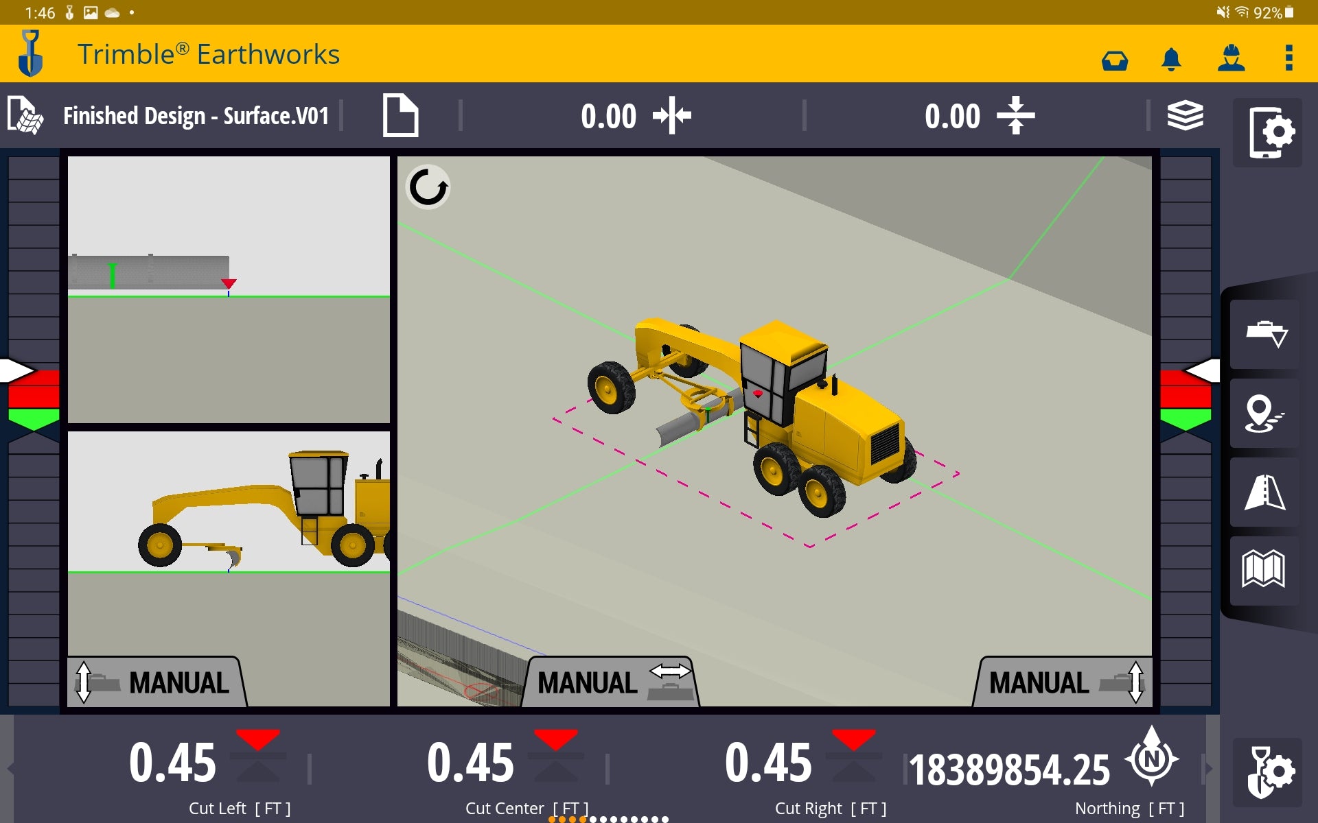 Trimble TD520 Earthworks display for motor graders