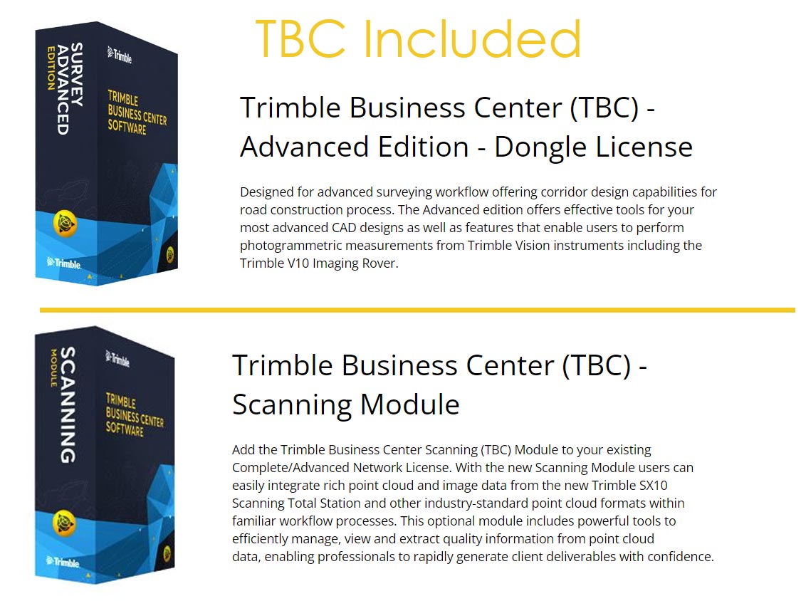 Trimble Business Center - Survey Advanced with Scanning Module (ver 5.60) 63610-00 | SW-TBC-010